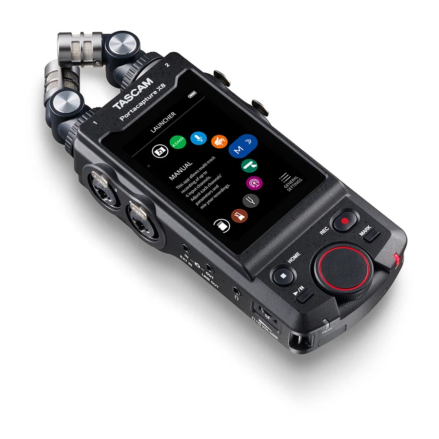TASCAM-Portacapture X8 휴대용 레코더, 8 인/2 아웃 USB 오디오 인터페이스, 기본 멀티 트랙 녹음, 팟 캐스팅 및 음악용