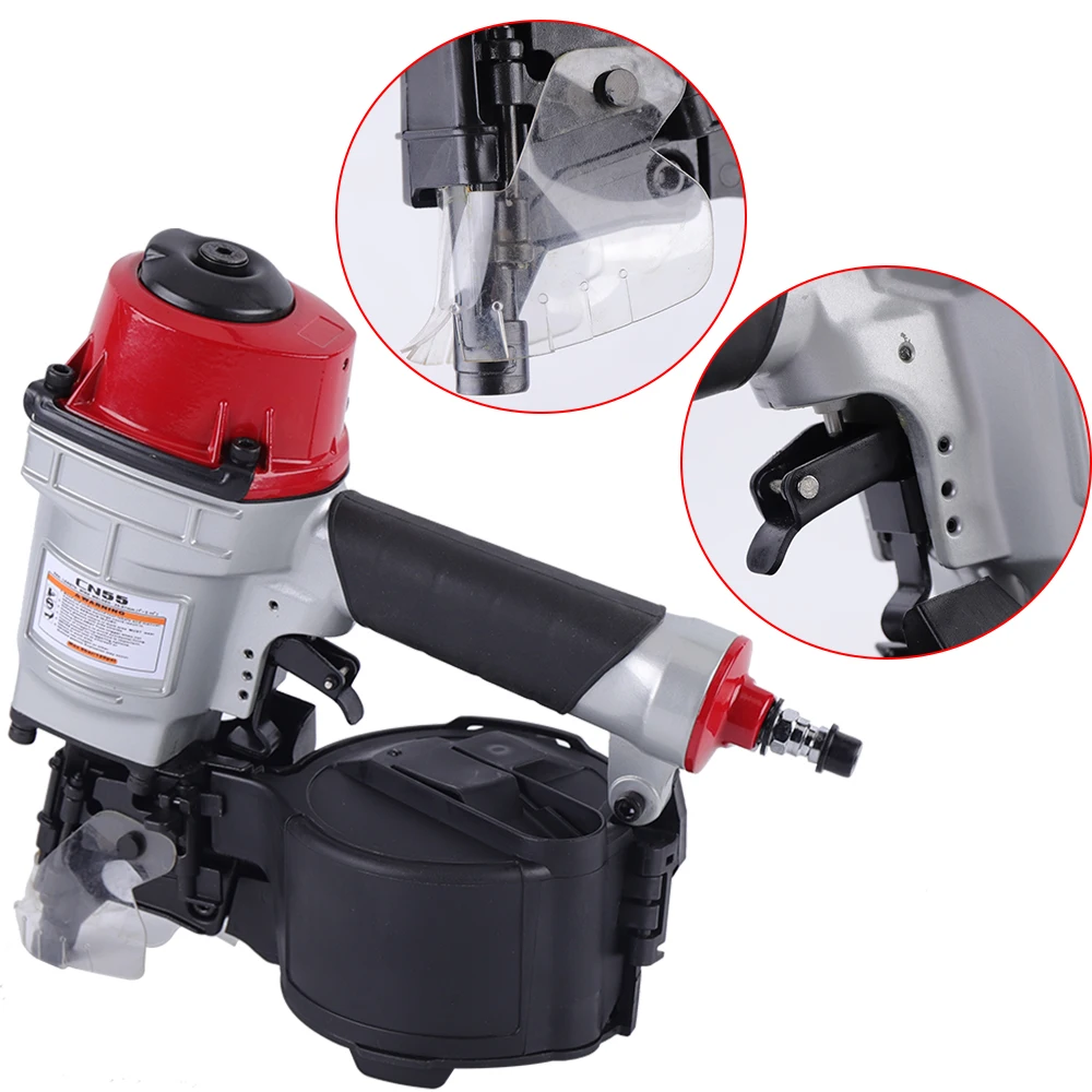 CN55 Pneumatic Coil Nailer Air Coil Nail Gun Tool for Wooden Furniture plywood backrest for sledge red plywood