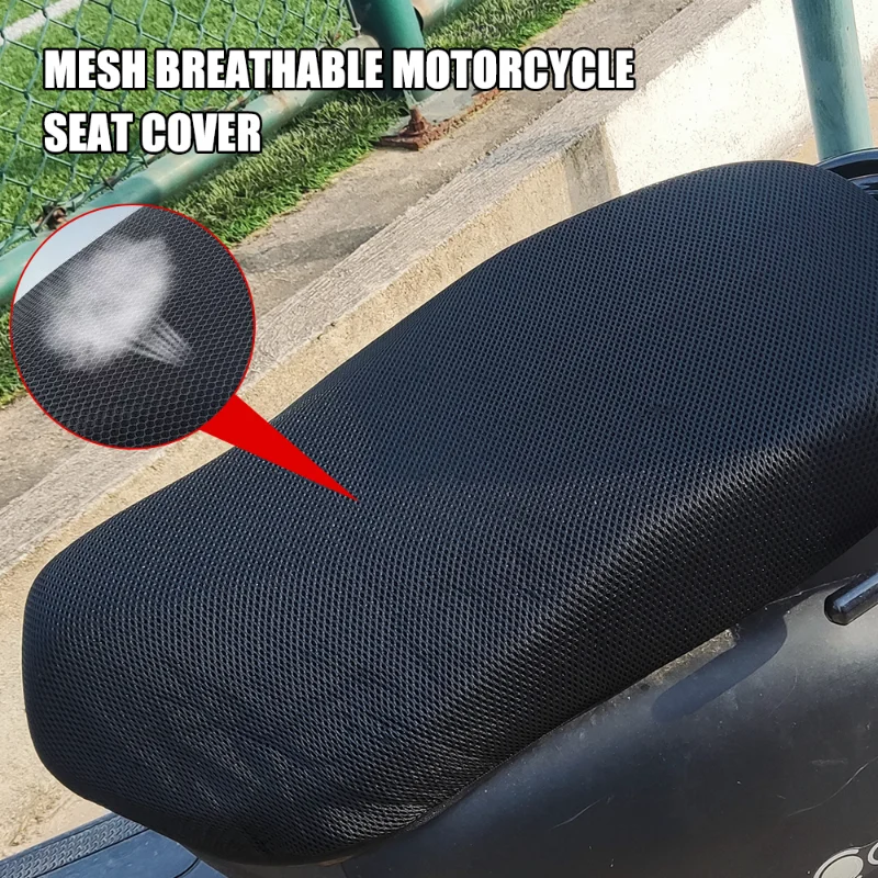 Motorrad Sitzbezüge 3D Mesh Stoff Sonnenschutz Roller Sitzbezüge Zubehör  Waben netz atmungsaktives Kissen - AliExpress