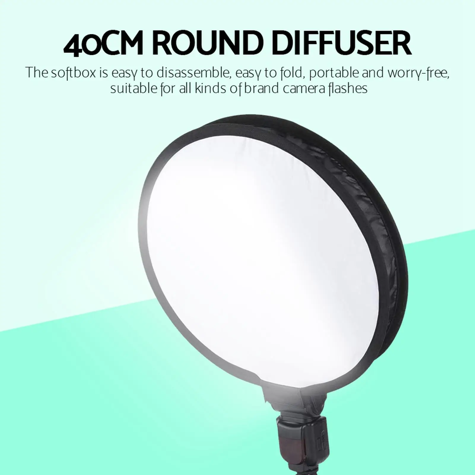 40CM Portable Foldable Round Softbox Diffuser for camera Flash Ideal for Photography Lighting