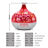 400ml Aroma Essential Oil Diffuser Ultrasonic Air Humidifier with Wood Grain electric LED Lights aroma diffuser for home 2