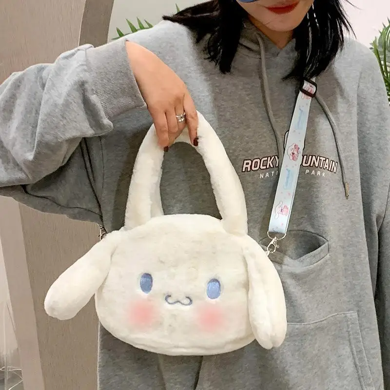 

Kawaii Sanrios Cinnamoroll Handbag Lovable Cartoon Plush Crossbody Bag High-Capacity Christmas Girl Birthday Gift For Children