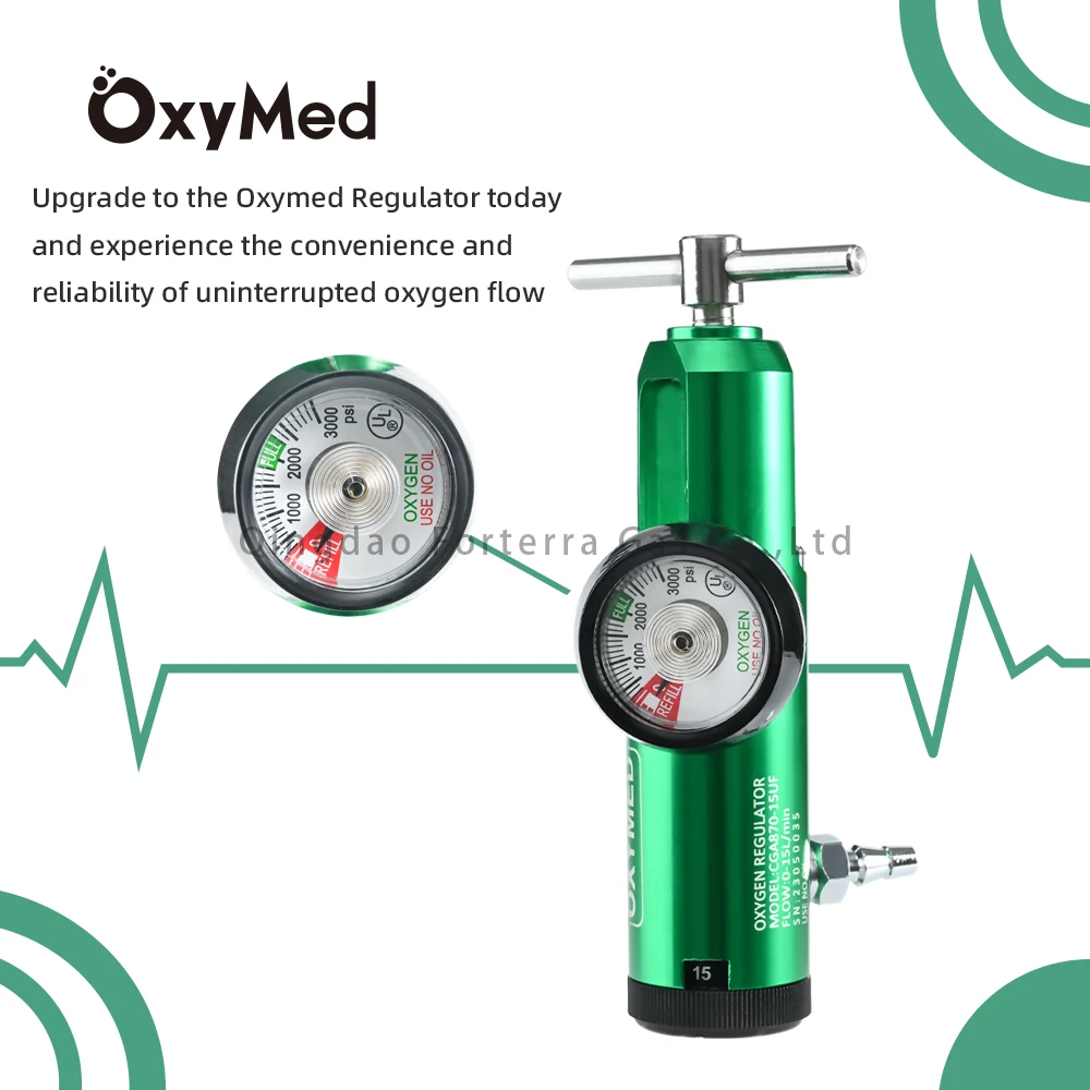 CGA870 Barb Medical Oxygen Regulator Pressure Regulator For Oxygen Cylinder 0-15L gas pressure regulator