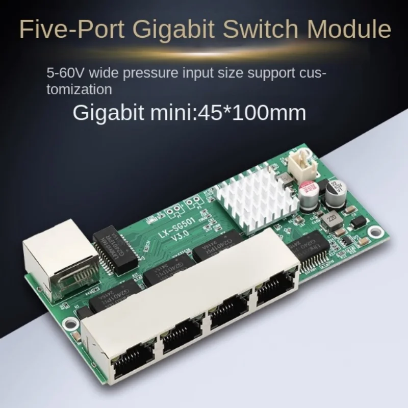 Full Gigabit Switch Module Mini 3/4/5 Port Reverse POE Powered Ethernet ...