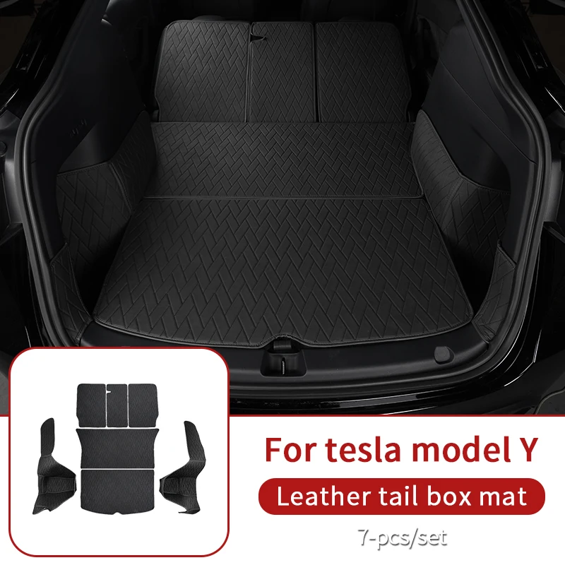 Leather Trunk For Tesla Model Y Trunk Mat Accessories 2022 2019-2022 Model Y  Tesla Y Accessoires All-inclusive Back Box Cushion - Cargo Liner -  AliExpress