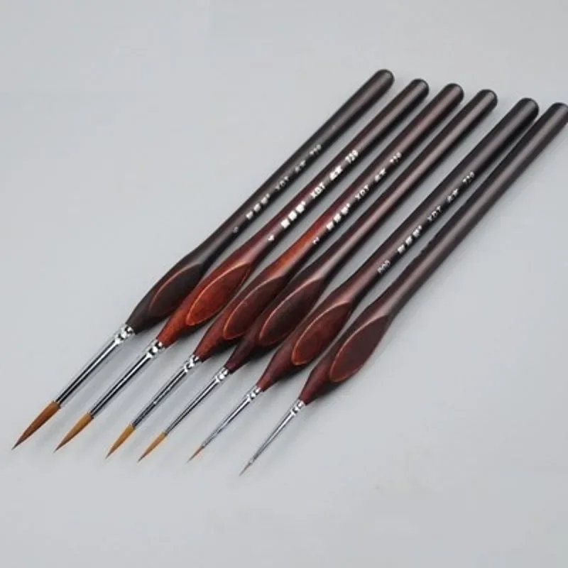 00000#~6# Pointed Painting Brush Outline Pen Combo for Model Building Military Model DIY 6pieces /lot,model tools