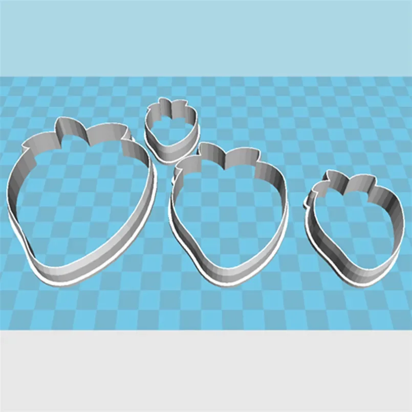 Four Specifications Cartoon Vegetables and Fruits, Strawberry, Plastics Mould, Cake Fondant Tool, Cookie Sushi and Fruit Cutters Cookie Cutter Baking Mold Cookie Mould Fondant Cutter