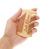 1 Set Double Sides Wooden Comb Customized LOGO Beard Comb with PU Case for Men - Personalized Your Name Text Date 3
