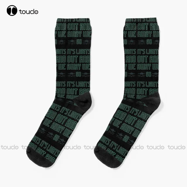 It'S Lights Out And Away We Go (Funny Quotes For Lover) Socks Green  Baseball Socks 360° Digital Print Retro - AliExpress