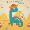 Cartoon Dinosaur Print Children's Room Fitted Sheet Set Comfortable Soft Bedding with Pillowcases Boys and Girls Fitted Sheet 5