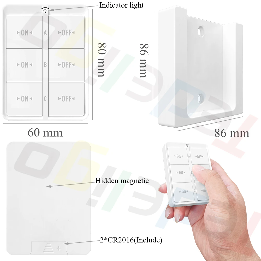 Tedeligo 3000W 16A Wireless Remote Control Plug Socket Switch Magnetic Wall Switch,EU FR 220V 240V for Home Light Fan Lamp LED