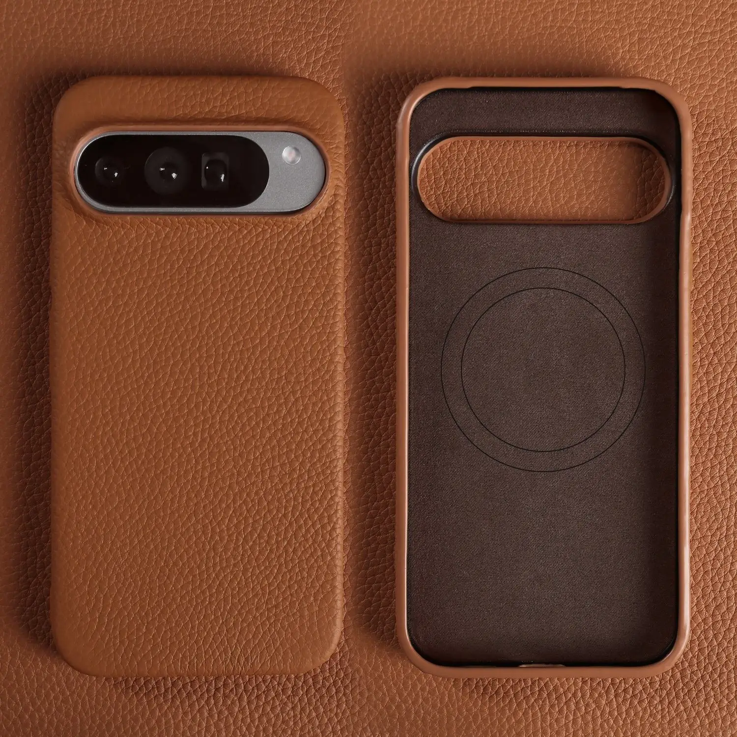 Luxury Magnetic Genuine Leather Case – Premium Shockproof Back Cover with Full Protection and MagSafe Compatibility
