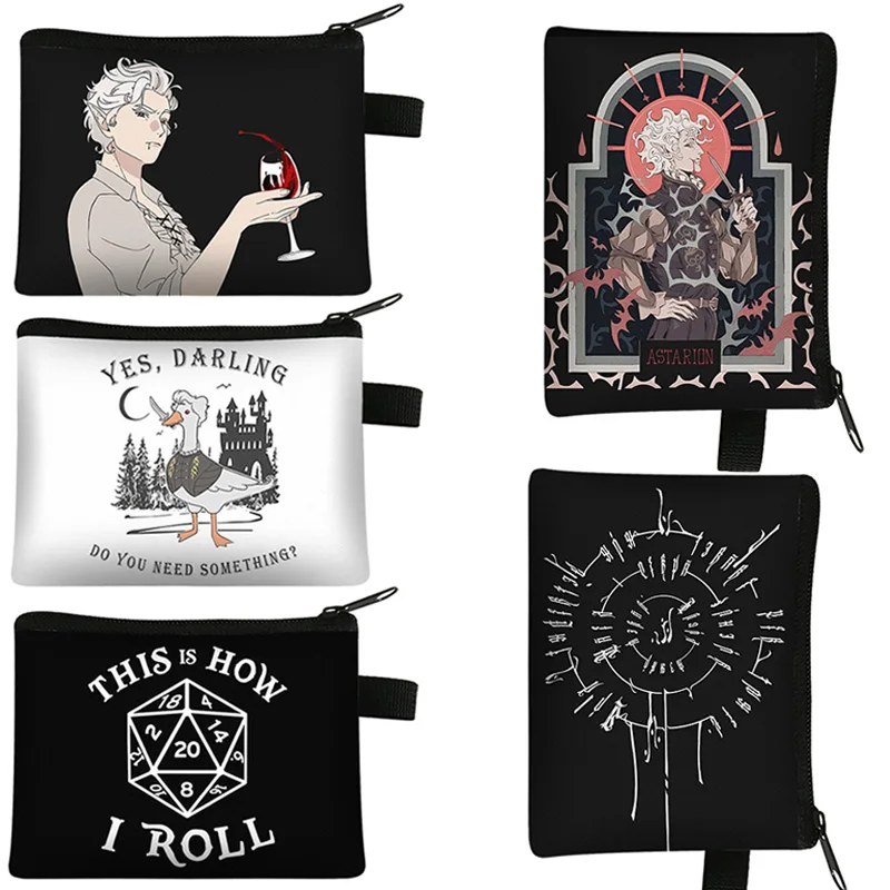 

Goose Astarion Print Coin Purse Game Roll Dice Money Bag ID Credit Card Earphones Holder Small Wallet Napkin Storage Bags Gift