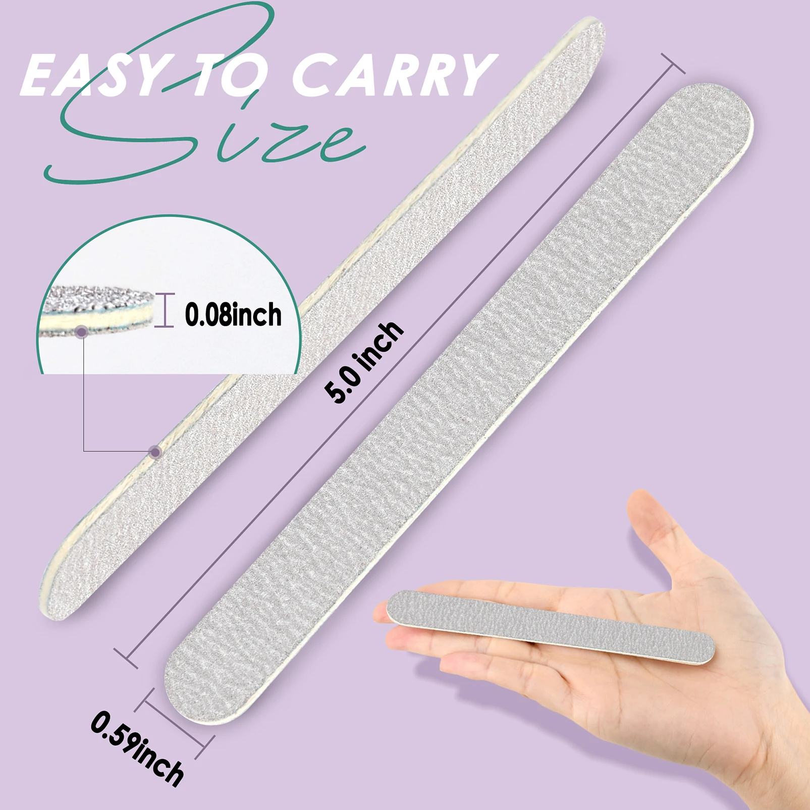 Nail File Large Emery Boards for Nails 180 Grit Nail Files for Natural Nails  Thin Emory Nail File Pack Manicure Tool for Home Use 12PCS 180/180 Grit