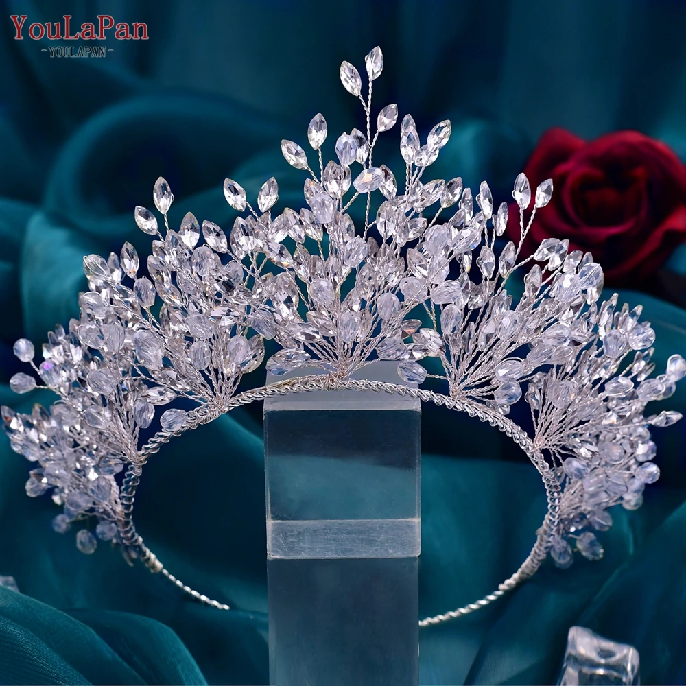 YouLaPan HP361 Wedding Crowns and Tiaras Bridal Hairbands Rhinestone Bride Headbands Women Hair Accessories for Pageant Headwear youlapan hp391 rhinestone bridal tiara crown alloy leaf headbands hair piece bridal headwear wedding hair jewelry accessories