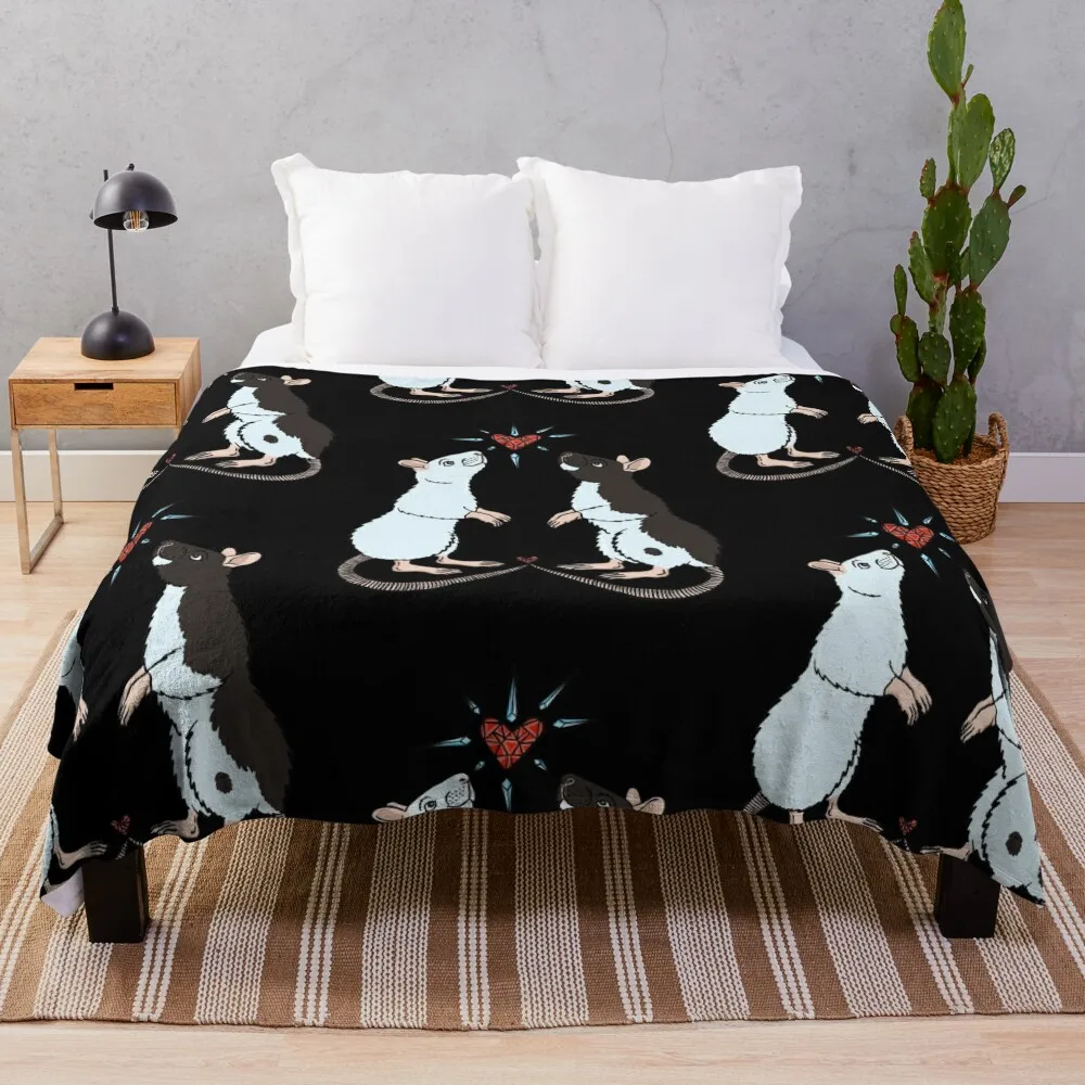 

Rat Lovers Throw Blanket Cute Plaid valentine gift ideas Blankets For Bed for sofa Blankets