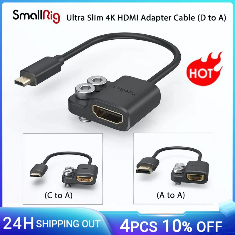 Smallrig Cabo Adaptador Ultra Fino a para a c para a a d para a Bmpcc 4k 6k Sony A7siii Panasonic 3019 3020 3021