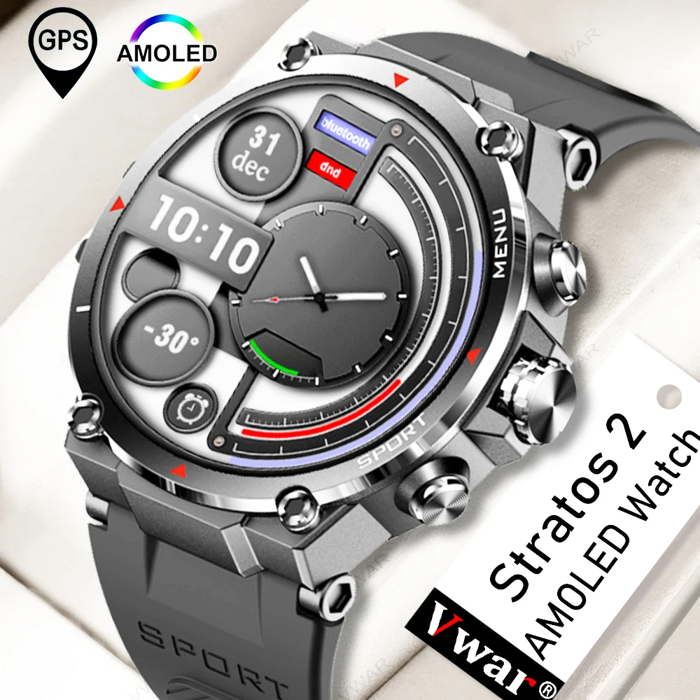 Reloj inteligente militar para hombre, pulsera con GPS, Pantalla AMOLED, resistente al hasta 5 ATM, batería de larga duración, táctico, oxígeno en sangre, 2022| | - AliExpress