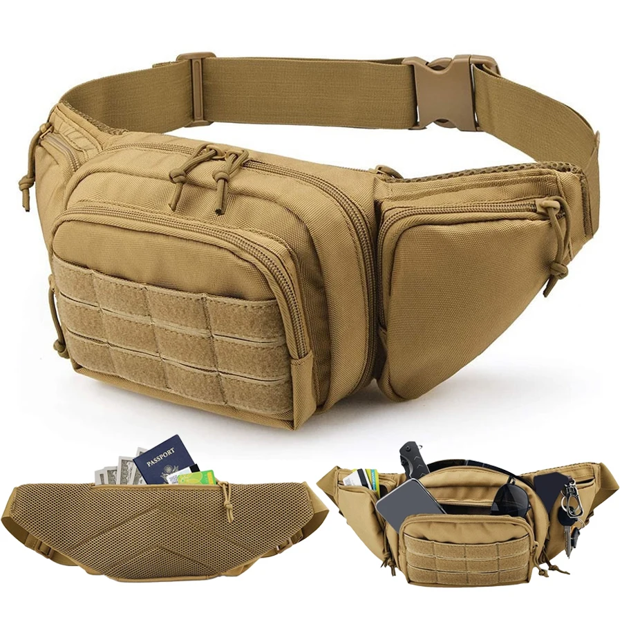 Sac de taille multifonctionnel d'extérieur, grande capacité, léger, sac à bandoulière de sport de course