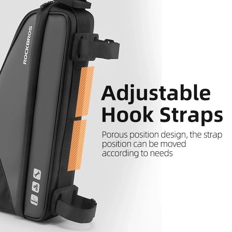 ROCKBROS – sac avant pour Scooter, pour vtt, 3l, étanche, grande capacité, sacoche de cyclisme suspendue, Design réfléchissant, accessoires de vélo