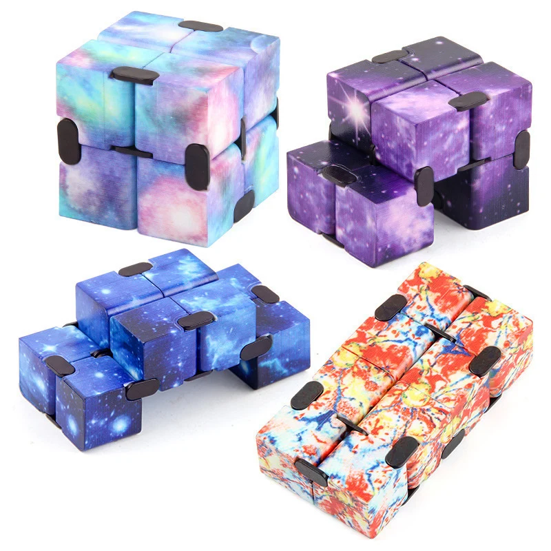 Starry Sky Infinity Anxiety Cube Sensory Autism ADHD Stress Relief Toys For Adults Children Novelty Gift Cubo Para La Ansiedad