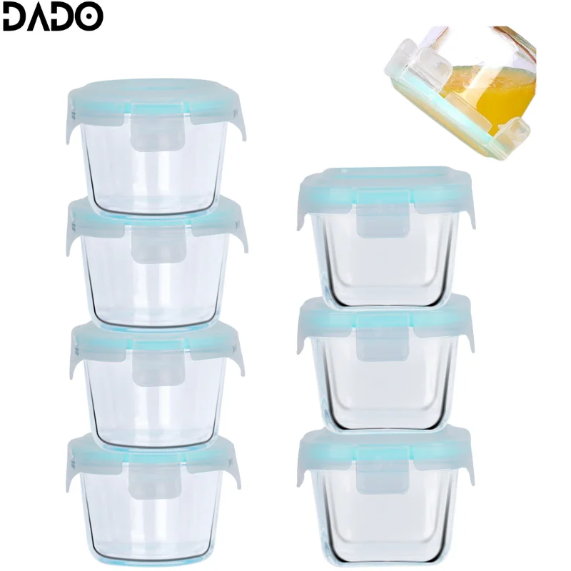 Glass Baby Food Storage Containers Leak-Proof Microwavable Snack Freezer  Lock Puree Mini Small Bowl Bullet Jars Set Kit with Lid