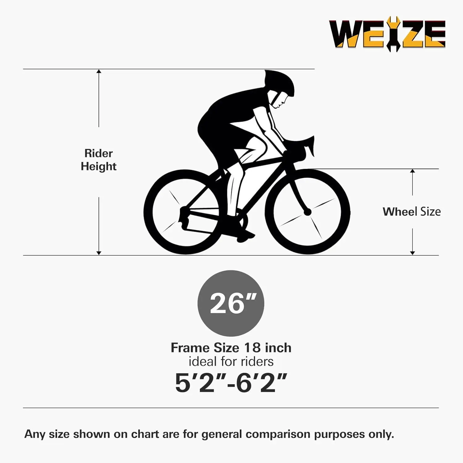 Bike Size Chart Bicycle 18 Inch Frame Rider Size Mountain Bike