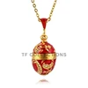 YAFFIL 2025 Fashion Necklace and Pendant Enamel Handmade Jewelry Brass Vintage Egg Pendant Charm Crystal Rhinestone Girl Gift 4
