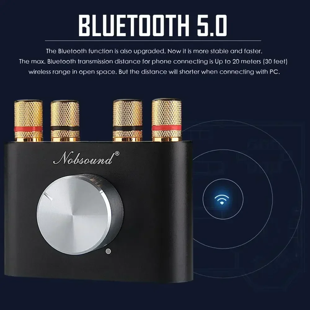 Mini Bluetooth 5.0 Hi-Fi Stereo Power Amplifier