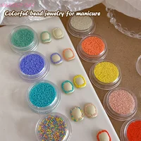 Nail Art Colored Beads Micro Mini Micro Iridescent Nail Charms Glitter Nails Art Tiny Bead Nail Art Pearls For Nail Decor 1