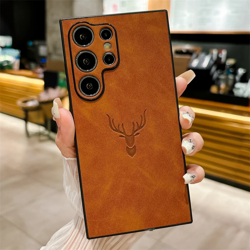 Elegant Soft Leather Deer Head Back Case