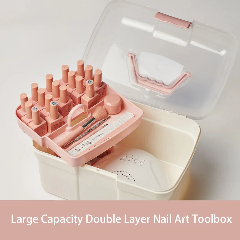 Nail Tool box Hand held Portable Storage Box Home Multi layer Fold Can