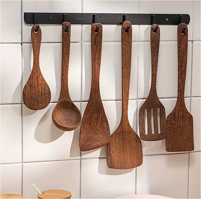 Thailand Teak Cooking Spoon Natural Wooden Kitchen Tableware Tool Ladle Turner Rice Colander Soup Skimmer Scoop Utensils