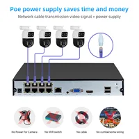 Système de caméra de surveillance KERUI étanche 6MP HD POE Double objectif PTZ WIFI IP Sécurité domestique 4CH 8CH POE NVR Vidéo H.265 Kit de vidéosurveillance 6