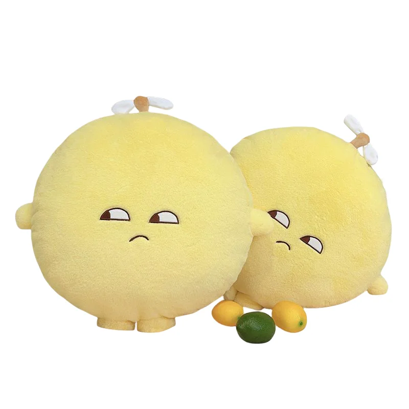 50CM Interesting Creative Yellow Lemon Soft Plush Cushion Sofa Pillow Decoration Girls Kids Birthday Christmas Halloween Present