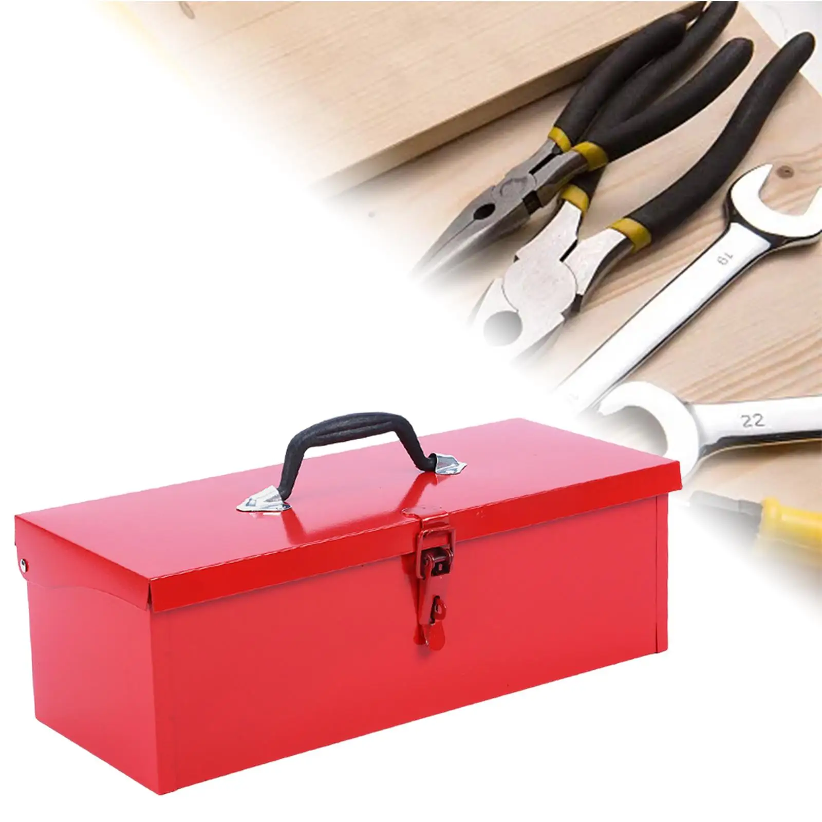 Iron Tool Box Ergonomic Handle Easy Access Container Tool Chest Hardware Storage Hand Tool Case Portable for Electrician Garages