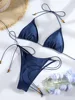 Bikinis Women's Swimming Suits Triangle Bathing Suits Bandage Swimwear Female Biquini Solid Sexy Bikini Set Summer