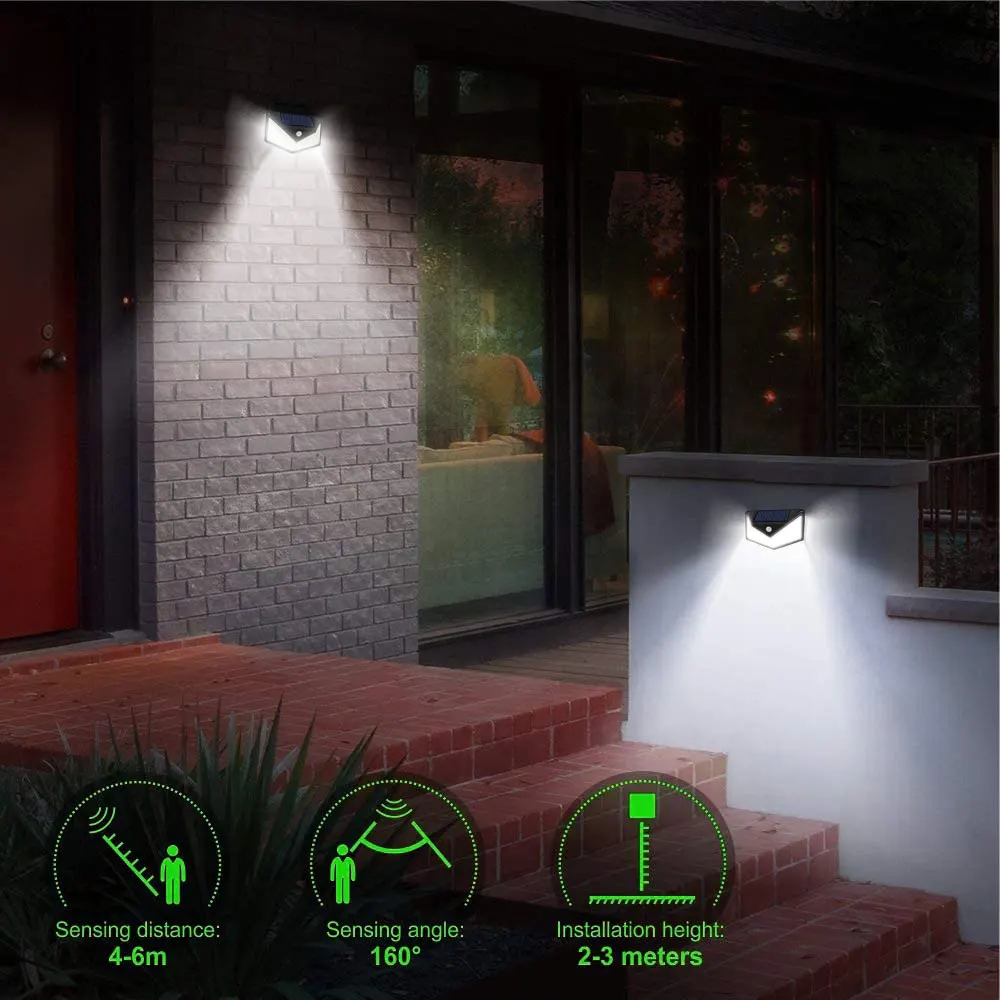 outdoor solar spot lights 1-8Pack 220 LED Solar Garden Lights Outdoor Motion Sensor Waterproof Solar Powered Lamp Street Light for Garage Patio Decor Yard solar street light