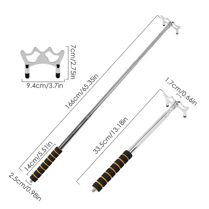 Pool Bridge Sticks For Adults Retractable Billiards Cue Rest Stainless Anti-Slip Pool Board Pole Supporter Removable Bridge Head