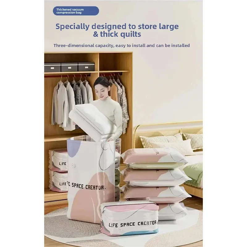 Space-Saving Vacuum Storage Bags for Clothes and Linens - Large Capacity and Durable Sealed Design