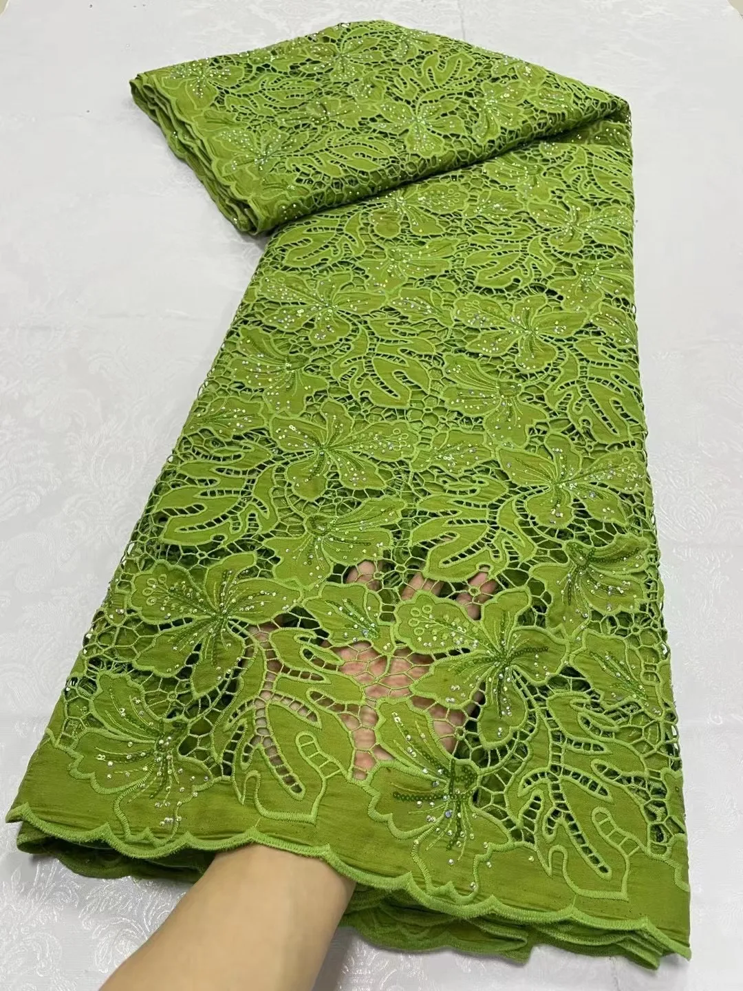 

Wine African Water Soluble Lace Fabric 54Yards 2024 French Nigerian Guipure Cord Lace Fabric For Women Dress Wedding