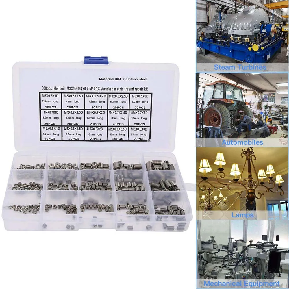 30 Inserti Filettati Helicoil M3x0.5x1.5D In Acciaio Inox 304 - Per Riparazione Filetti - Foto 3