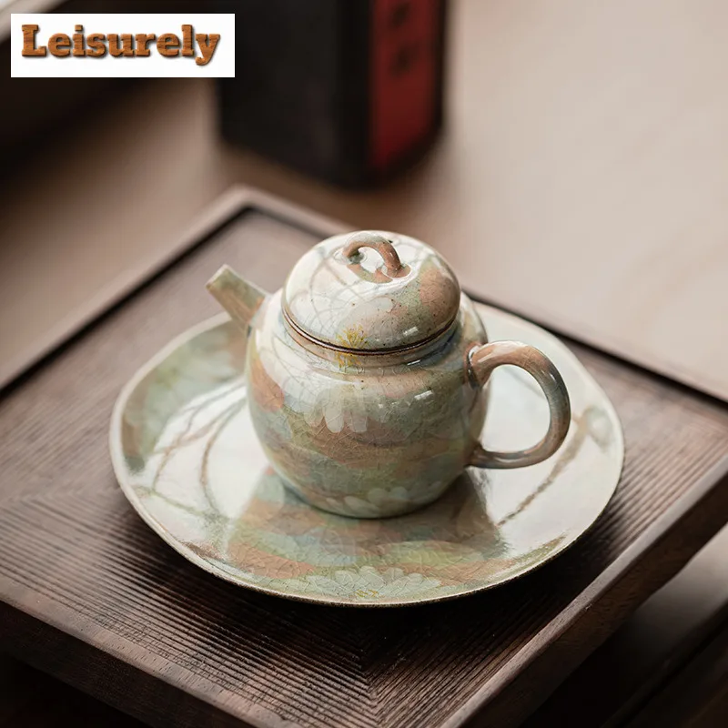 Hand-painted Daisy Pot Bearing Holder Ice Crack Glaze Zisha Pot Heat Insulation Pad Dry Brew Table Tea Tray Tea Set Ornaments
