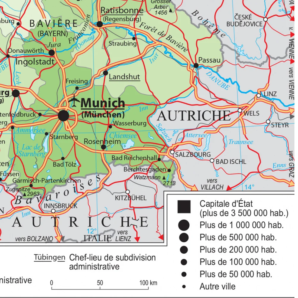 150*100 cm la germania mappa dei trasporti mappa politica In francese Poster da parete vinile tela pittura materiale scolastico decorazioni per la casa