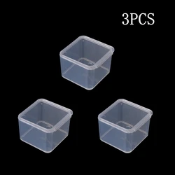 Clear Nail Art Gel Polish Remover Container and Organizer Box with Compartments (3PCS)