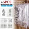 Hanging Vacuum Bags Space Saving Clothes Compression Storage Bag Reusable Empty Pump Bags Clothes Wardrobe Quilt Vacuum Pack 1