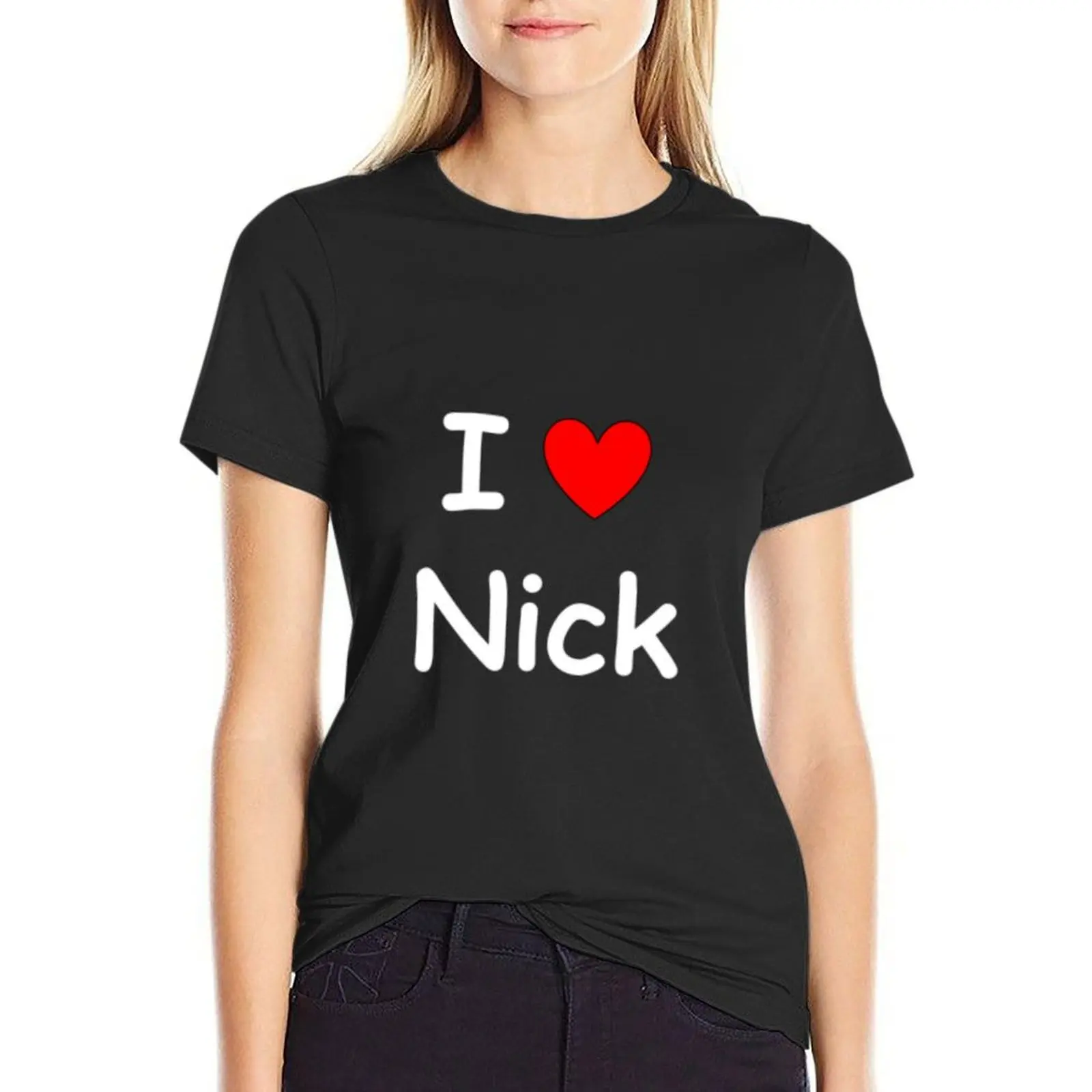 i heart nick T-Shirt customs design your own sports fans T-shirt Women