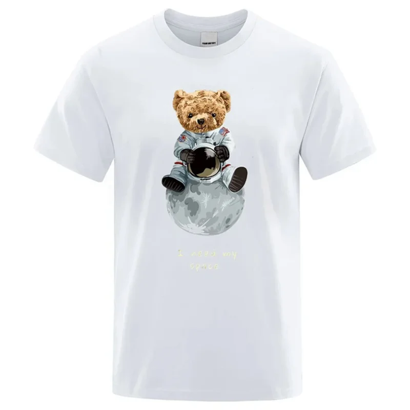 Teddy Bear Imitates American Astronaut Men Women T-Shirts Loose T-Shirts Cotton Comfortable T-Shirt Oversized Tops 80391