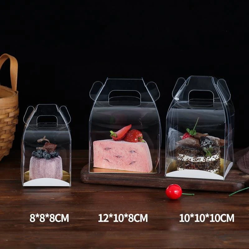 

50 шт./партия, прозрачные коробки для торта, 2/3 дюйма