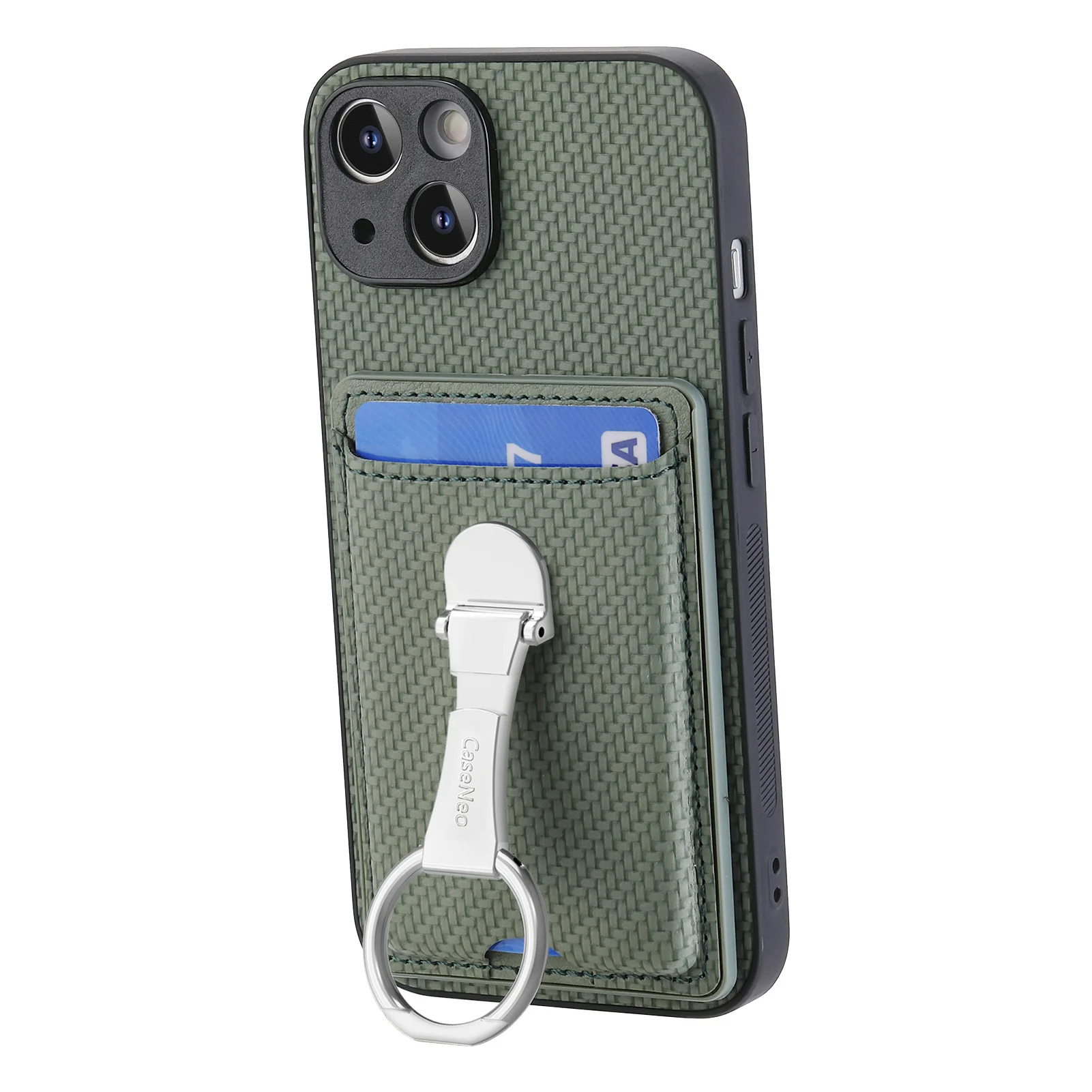 Leather Wallet Phone Case with Ring Holder and Card Slot